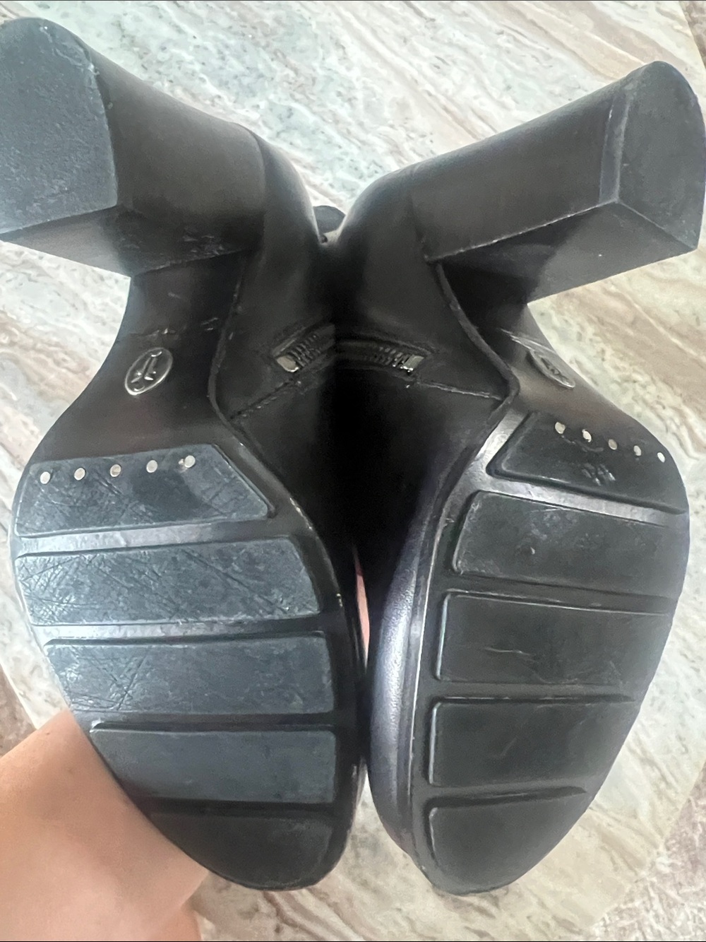 Frye Over the Knee Black Tall Leather Block Heel Boots Size 6.5 - Picture 4 of 6